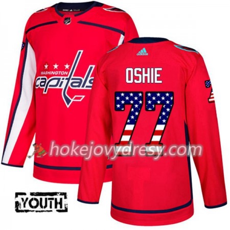 Dětské Hokejový Dres Washington Capitals T.J. Oshie 77 2017-2018 USA Flag Fashion Černá Adidas Authentic